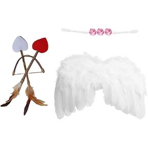 Cupid Baby Costume Newborn Baby Photography Props Angel Feather Wings Set Headband Arrows Bow Set Baby Angel Outfit For Boys Girls