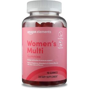 Amazon Elements - Women’s Organic Multivitamins, 90 Gummies (3 gummy per Serving), Vegetarian, Adult, Certified Organic, Gluten free (Previously Revly)