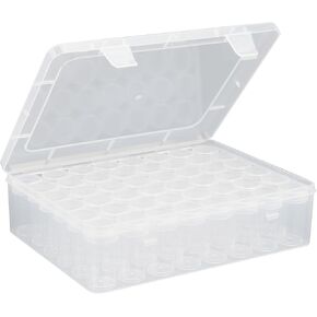 Bluedale Diamond Painting Storage Containers, 48 Slots Plastic Bead Organizer Box and 3 Sheets Labels, Small Embroidery Box for Diamond Painting Accessories, Craft, Seeds, Diamond Dots Art Storage