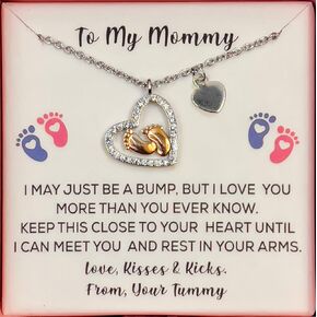 Baby Feet Heart Necklace First Time Mom Gift, Newborn Essentials Gifts for New Mom, Baby Shower Gifts, Pregnancy Gifts, Pregnancy Gifts, Pregnant Mom Gifts, Mom to Be Jewelry, Gifts for New Mothers