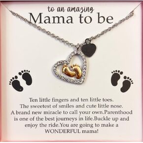 Baby Feet Heart Necklace First Time Mom Gift, Newborn Essentials Gifts for New Mom, Baby Shower Gifts, Pregnancy Gifts, Pregnancy Gifts, Pregnant Mom Gifts, Mom to Be Jewelry, Gifts for New Mothers