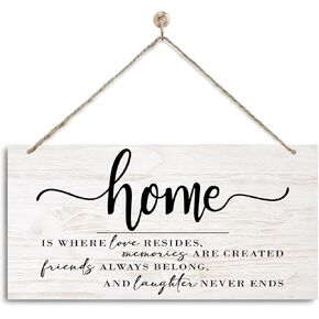 Home Sign, Farmhouse Wall Decor, Decorative Wall Plaque, Inspirational Decor, Family Room Decor, Home Decor Accent, Living Room Decor, Wall Decor Art, Home is Where Love Resides Sign