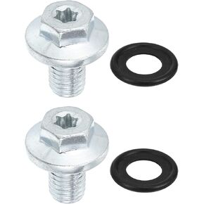 X AUTOHAUX 2 Pcs M12x1.75 Steel Engine Oil Drain Plug Screw for Chevrolet Silverado 1500 2500 3500 HD Malibu S10 Monte Carlo Silver Tone