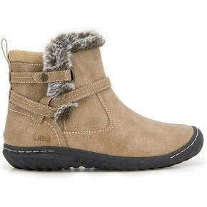 حذاء نسائي من JBU مزين بالفرو الصناعي ومقاوم للماء وسحاب جانبي للكاحل in Kuwait