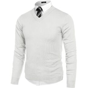 COOFANDY Mens V Neck Dress Sweater Long Sleeve Slim Fit Fashion Pullover Sweater
