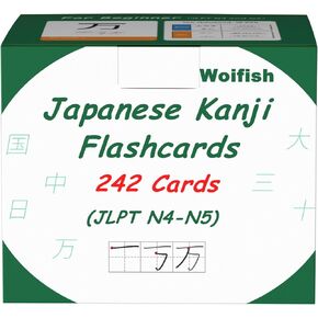242 Basic Japanese Kanji Flash Cards (JLPT N4 & N5)