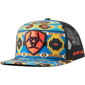 ARIAT Youth Flexfit 110 Cap - Southwest Shield Patch Hat, Multi Colored