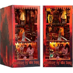Book Nook Kit, Diorama，DIY Miniature Dollhouse Booknook Kit, 3D Wooden Puzzle Bookend Bookshelf Insert Decor with LED Light for Teens and Adults(Symphony of The Hero)