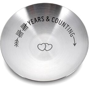 10 Year Anniversary Giifts for Wife- 4'' Wedding Ring Holder Dish 10 Year Tin Anniversary Giifts for Her Wedding Gifts Anniversary for Men 10th Wedding Anniversary Giifts for Husband Vow Renewal Gifts