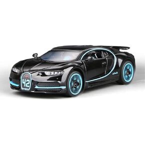 1:32 Bugatti Chiron zinc Alloy Pull Back Car Diecast Electronic Toys with Lights and Music,Decorative,Mini Vehicles Toys for Kids,Boyfriend,Young Peoples Gift（Blue）