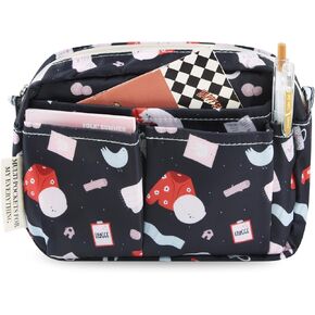 qianshan Multi-functional Portfolio Organizer, Waterproof Travel Pouch Zippered Case,Journal Supplies Storage Case for Notebooks,Make-up, Office Supplies.Beige Zoo