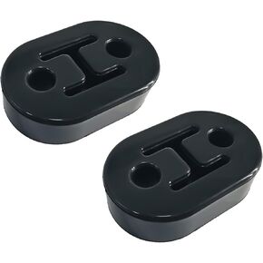 2 PCS Car Rubber Exhaust Hanger, Heavy Duty Auto Exhaust Muffler Insulator Bushing Mount, 2 Holes 0.43 Inch (11mm), High-Density Tailpipe Damping Hanger, Universal Car Accessories