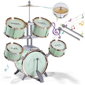 Children's Jazz Drum Set - Children's Educational Instrument Toy Set Rock Jazz Drum Set Percussion Instrument Music Enlightenment Education Toy Suitable for 3-8 Year Old Boys and Girls Gift