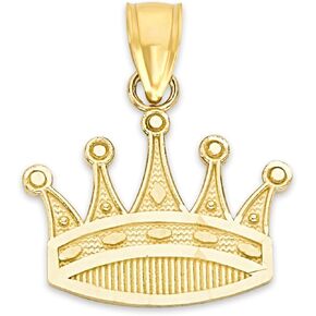 Generic 10k Real Solid Gold Tiara Pendant, Crown Princess Jewelry, Royalty Gifts for Her