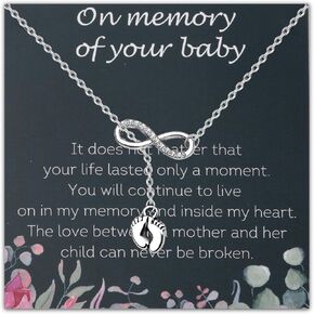 PLITI Miscarriage Gift Loss Of Baby Sympathy Gift Child Memorial Gift On Memory Of Your Baby Feet Necklace For Mothers