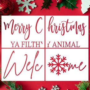 Welcome Stencils for Doormat 27.5" Hello Door Mat Stencils Reusable Couple’s Initials Last Name Drawing Templates for Painting on Doormats Wood Fabrics