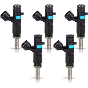 ENA 8 Holes Fuel Injectors Set of 5 Compatible with Volkswagen Beetle Bora Golf SportWagen Jetta Passat Rabbit 2006-2018 L5 2.5L Replacement for FJ1067 85212237 07K906031C