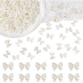 Lemonkey 400Pcs Assorted Beads Cute ABS Imitation Pearl Beads Loose White Aesthetic Beads for Bracelets Jewelry Making Necklace Earrings Accessories Crafts