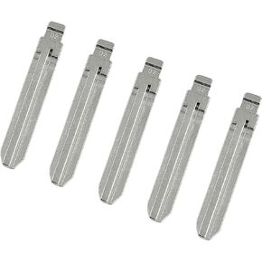 Motoforti 5pcs Metal Car Flip Remote Folding Key Blank Blade Replacement Silver Tone for Toyota Camry Corolla Rezi Long-Lasting