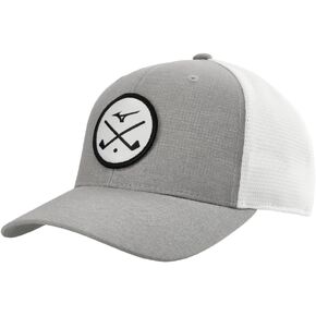 Mizuno Standard Crossed Clubs Meshback Hat, Heathered Grey/White