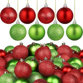 24 جهاز كمبيوتر شخصى عيد الميلاد الأحمر الأخضر الكرة الحلي 2.4 بوصة عيد الميلاد شاتيربروف شجرة الزينة التألق البلاستيك عيد الميلاد شنقا الكرة الحلي كرات لشجرة عيد الميلاد عطلة حزب ديكور المنزل in Kuwait