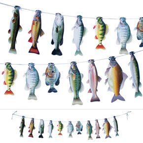 Havercamp Gone Fishin String Hanging Banner for Fish Fry, Bass Fishing, Freshwater Pond & Salt Water Tournament Fishing Decorations