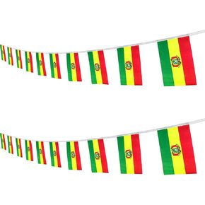 Bolivia Bolivian String Banner Flag,16 ft 20 Mini Flags String, 5.5 x 8.2 Inch String Flag Banner, Indoor and Outdoor Party Decorations.