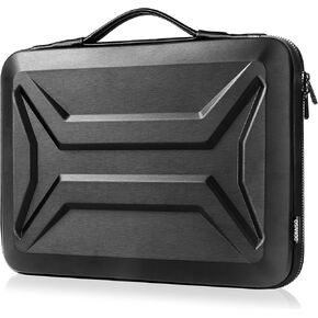 DOMISO 17 Inch Shockproof Waterproof Laptop Sleeve with Handle Lightweight Hardshell Protective Tablet Case Bag for 17-17.3" Notebook/Dell/Lenovo/Acer/HP/MSI, Black