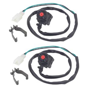 AHL 2 PCS Universal Motorbike Switch Handlebar Motorcycle Kill Stop Switch Horn Button,On Off Switch Button with Mounting Backplate, for ATV, Dirt Bike, Scooter,Quad with 7/8 22mm Handlebar (Black)