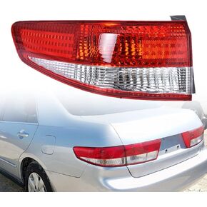 munirater Red Left Driver Outer Tail Light Brake Lamp Replacement for 2003-2004 Honda Accord Sedan 33551-SDA-B01