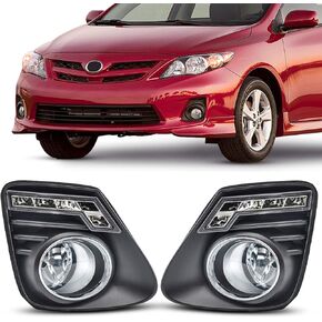 DLAA Fog Lights DRL Led & Halogen Bulbs for Toyota Corolla/Altis 2011 2012 2013 Fog Lamps Assembly Replacement