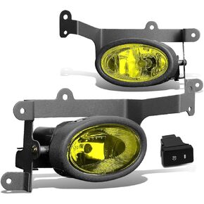 DNA MOTORING FL-ZTL-119-AM Front Bumper Fog Light Driver & Passenger Side Enhance visibility [Compatible with 06-08 Civic 2-Door Coupe]
