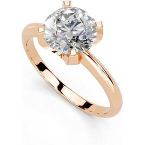Round Cut Classic Solitaire Lab Grown Diamond Engagement Wedding Anniversary Ring In 14K Gold Platinum for Women (1-3 Ct, F-G Color, VS1-VS2 Clarity) IGI Certified