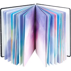 SIIXU Space Spiral Notebooks and Journals, Colorful Writing Journal for Women, Men, Unique Personal Diary to Write in, 6.8"x9.8", 128 Pages, Large, Unlined, Blank, Hardcover, Nebula