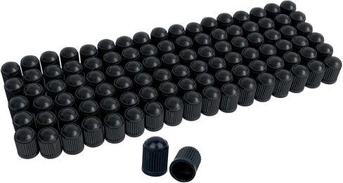 ZUFECY 100 عبوة من أغطية جذعية الصمامات البلاستيكية، أغطية جذعية عالمية للسيارة والدراجات النارية والشاحنات والدراجات والدراجات (أسود) in Kuwait