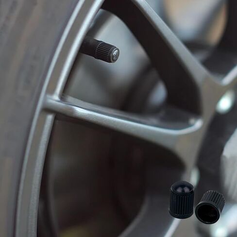 ZUFECY 100 عبوة من أغطية جذعية الصمامات البلاستيكية، أغطية جذعية عالمية للسيارة والدراجات النارية والشاحنات والدراجات والدراجات (أسود) in Kuwait