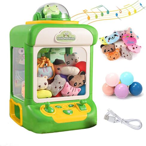 Kids Claw Machine, Mini Candy Vending Grabber, Prize Dispenser Toys for Girls and Boys, Electronic Claw Game Machine for Party Birthdays with Lights Sound, Includes 10 Plush (Pink) in Saudi Arabia