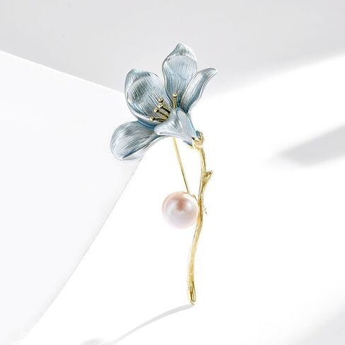 Magnolia Brooch Brooch for Women Pearl Magnolia Flower Brooches Lapel Pin Flower Jewelry Gifts Dress Accessories for Women in Saudi Arabia