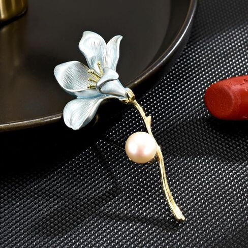 Magnolia Brooch Brooch for Women Pearl Magnolia Flower Brooches Lapel Pin Flower Jewelry Gifts Dress Accessories for Women in Saudi Arabia