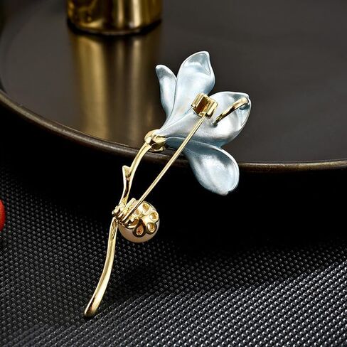 Magnolia Brooch Brooch for Women Pearl Magnolia Flower Brooches Lapel Pin Flower Jewelry Gifts Dress Accessories for Women in Saudi Arabia