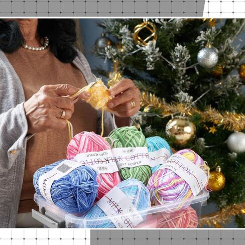 2 Pcs Tall Yarn Storage Organizer Plastic Storage Bins with Lids Ribbon Organizer Clear Stackable Crochet Storage Container Holder for Thread Beads Ribbon Glitter Yarn in Saudi Arabia