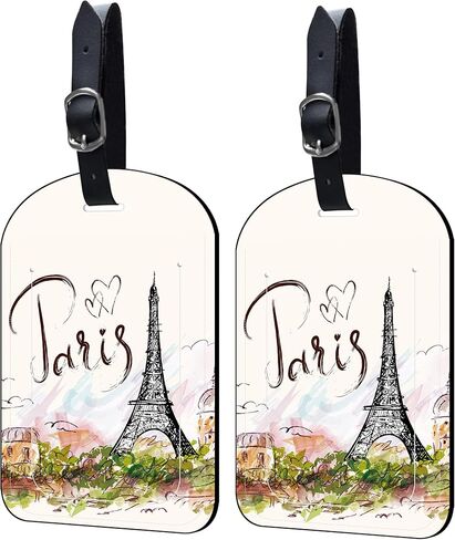 Luggage Tags for Suitcase 2 Pack Kawaii Cute Cats Leather Luggage Tags with Name Tag Privacy Cover,Women Men Airport Cruise Luggage Travel Essentials in Kuwait