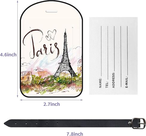 Luggage Tags for Suitcase 2 Pack Kawaii Cute Cats Leather Luggage Tags with Name Tag Privacy Cover,Women Men Airport Cruise Luggage Travel Essentials in Kuwait