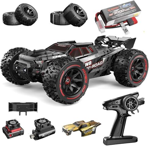 سيارة MJX Hyper Go 14210 عالية السرعة 55 كم/ساعة للطرق الوعرة RC للبالغين 4WD مع قذيفتين، شاحنة RC بدون فرشاة 4X4 تعمل بالطاقة الكهربائية in Kuwait