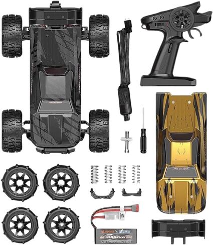سيارة MJX Hyper Go 14210 عالية السرعة 55 كم/ساعة للطرق الوعرة RC للبالغين 4WD مع قذيفتين، شاحنة RC بدون فرشاة 4X4 تعمل بالطاقة الكهربائية in Kuwait