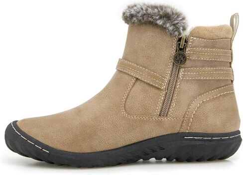 حذاء نسائي من JBU مزين بالفرو الصناعي ومقاوم للماء وسحاب جانبي للكاحل in Kuwait