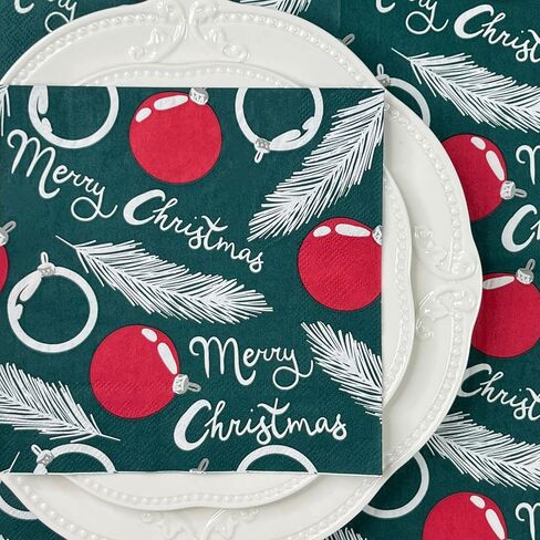 Christmas Disposable Paper Napkins Decorative Printed Paper Tissue Cocktail Napkins for Fun Holiday Party Luncheon Lunch Buffet Appetizer Dessert (Christmas Elk) in Saudi Arabia