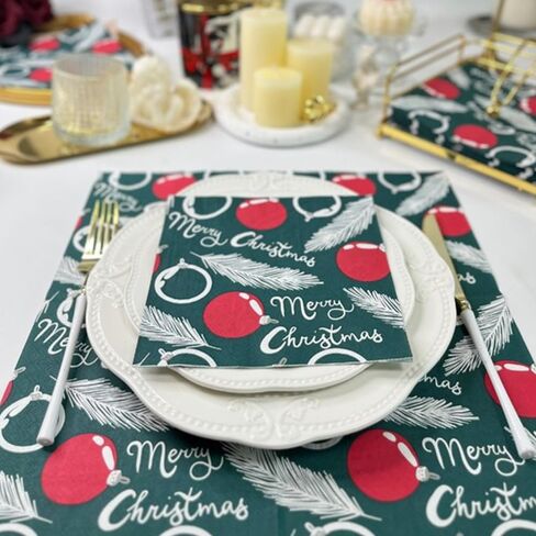 Christmas Disposable Paper Napkins Decorative Printed Paper Tissue Cocktail Napkins for Fun Holiday Party Luncheon Lunch Buffet Appetizer Dessert (Christmas Elk) in Saudi Arabia