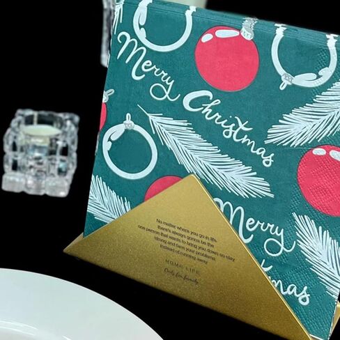 Christmas Disposable Paper Napkins Decorative Printed Paper Tissue Cocktail Napkins for Fun Holiday Party Luncheon Lunch Buffet Appetizer Dessert (Christmas Elk) in Saudi Arabia