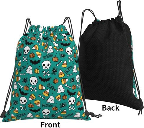 Halloween Pumpkin Spider Cat Bat Drawstring Bag for Men Women, Lightweight Sports Bag with Adjustable Straps for Gym Travel Swimming Dance in Saudi Arabia
